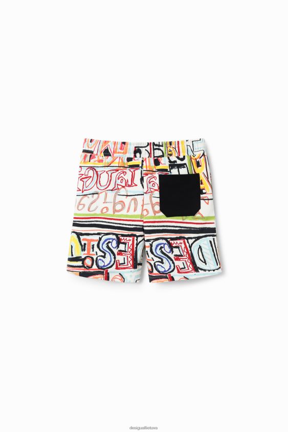 Desigual berniukas bermudiniai šortai su užrašais apranga S606BV1714