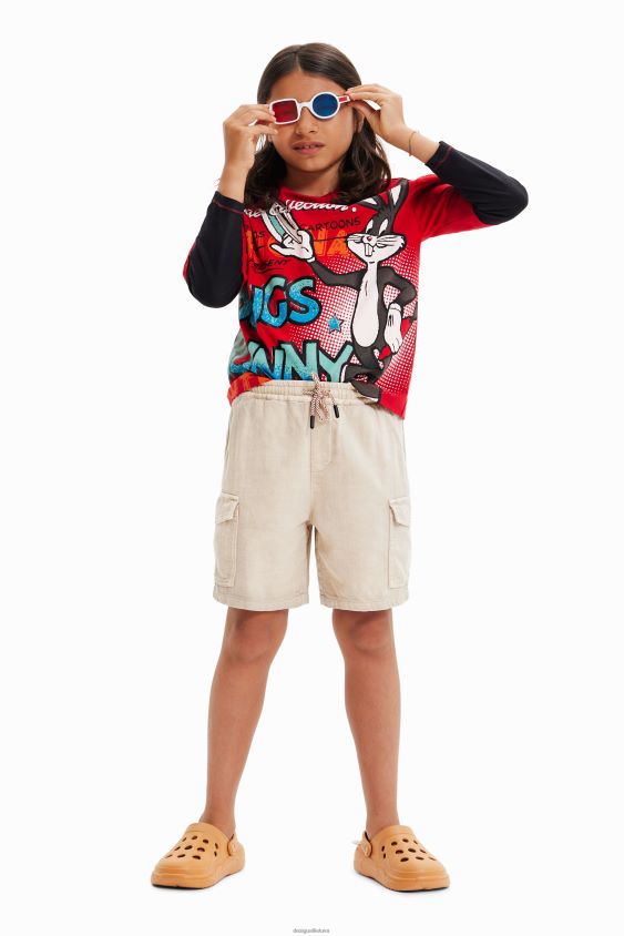 Desigual berniukas Bugs Bunny marškinėliai dvigubomis rankovėmis apranga S606BV1796