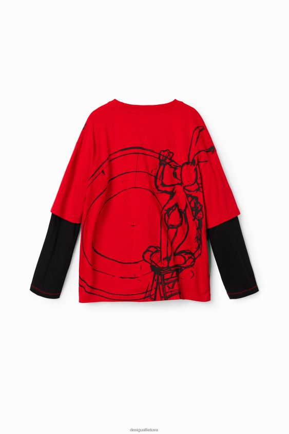 Desigual berniukas Bugs Bunny marškinėliai dvigubomis rankovėmis apranga S606BV1796