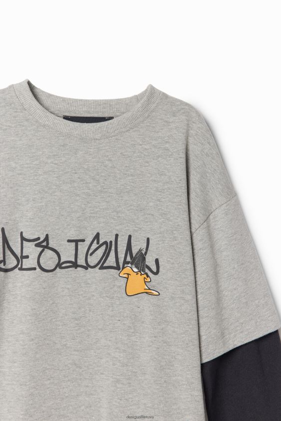 Desigual berniukas Looney melodijų marškinėliai dvigubomis rankovėmis apranga S606BV1741