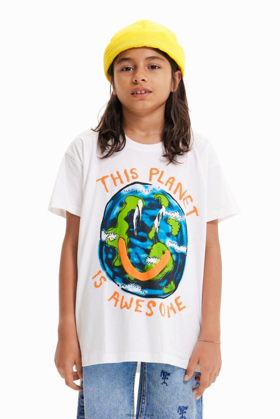 Desigual berniukas oversize planetos marškinėliai apranga S606BV1806