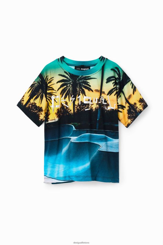Desigual berniukas skeitparko blizgūs marškinėliai apranga S606BV1794