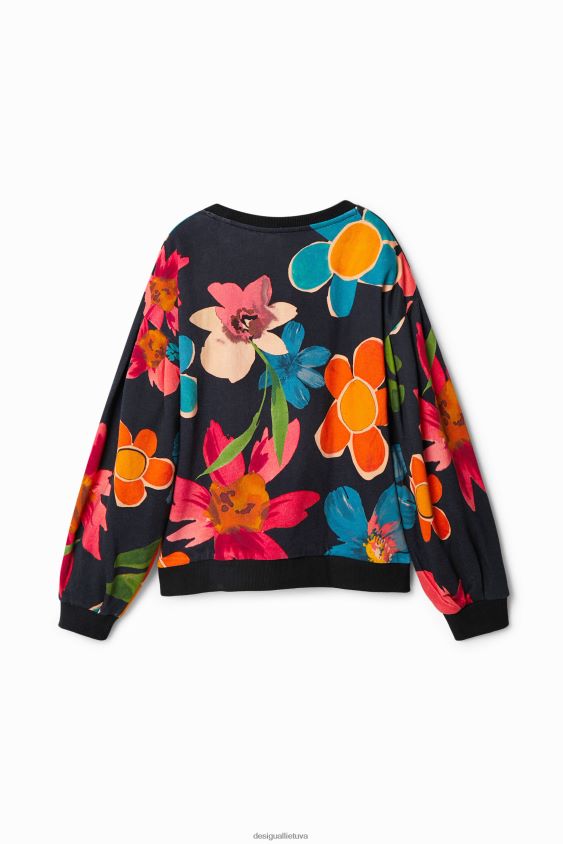 Desigual mergina gėlėtas oversize megztinis apranga S606BV1801