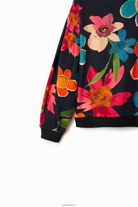 Desigual mergina gėlėtas oversize megztinis apranga S606BV1801