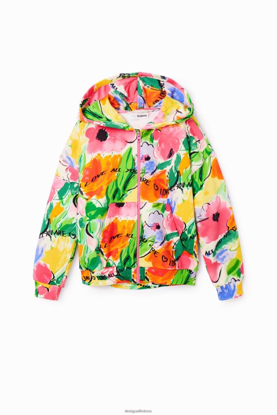 Desigual mergina negabaritinis megztinis su gėlėmis apranga S606BV1786