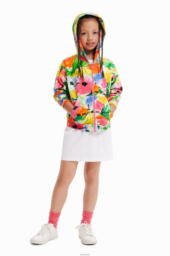 Desigual mergina negabaritinis megztinis su gėlėmis apranga S606BV1786