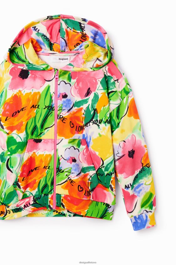 Desigual mergina negabaritinis megztinis su gėlėmis apranga S606BV1786