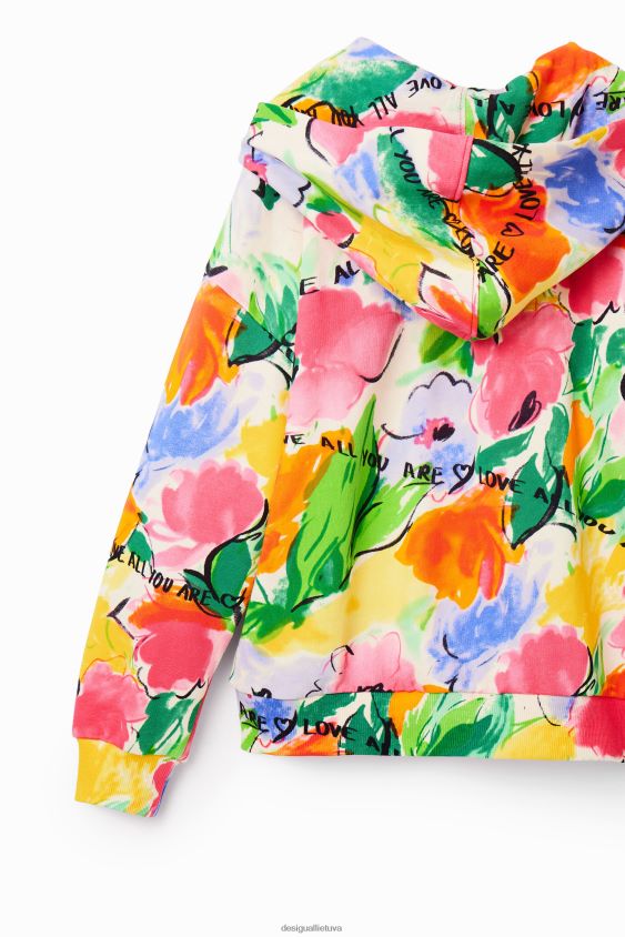 Desigual mergina negabaritinis megztinis su gėlėmis apranga S606BV1786