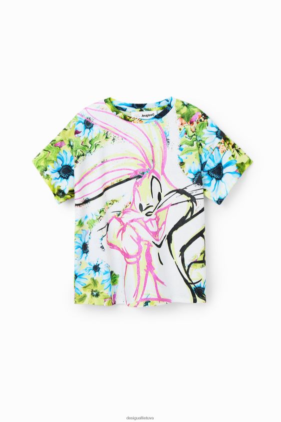 Desigual mergina Gėlėti bugs zuikio marškinėliai apranga S606BV1763