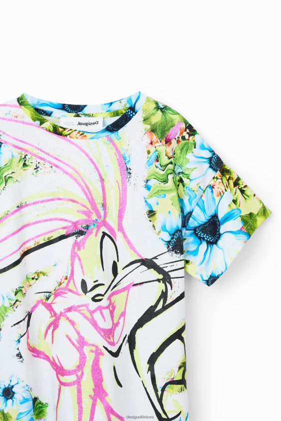 Desigual mergina Gėlėti bugs zuikio marškinėliai apranga S606BV1763