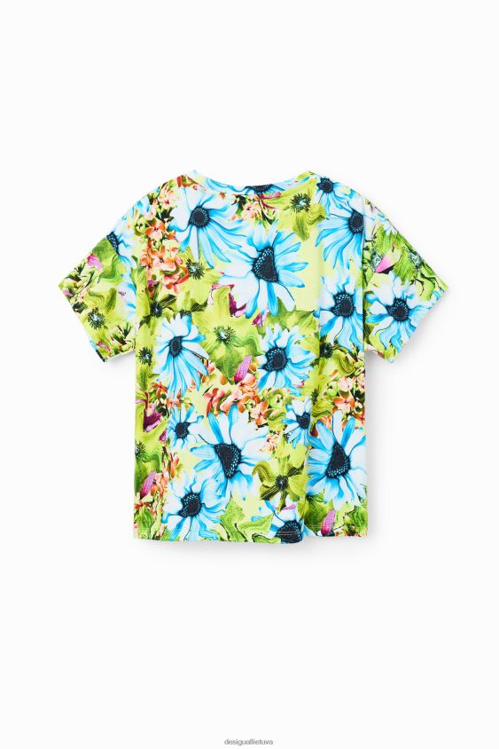 Desigual mergina Gėlėti bugs zuikio marškinėliai apranga S606BV1763