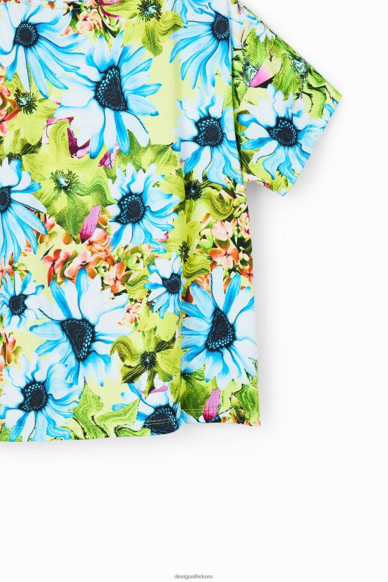 Desigual mergina Gėlėti bugs zuikio marškinėliai apranga S606BV1763