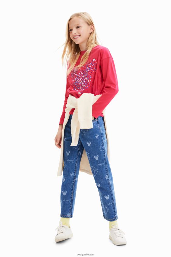 Desigual mergina Mikio peliuko širdies marškinėliai apranga S606BV1716