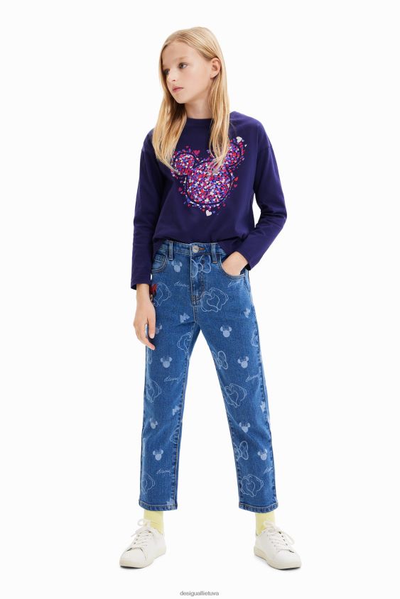 Desigual mergina Mikio peliuko širdies marškinėliai apranga S606BV1722