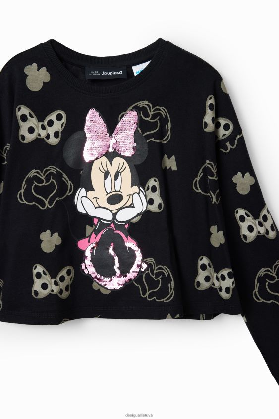 Desigual mergina blizgučiais puošti Minnie Mouse marškinėliai apranga S606BV1744
