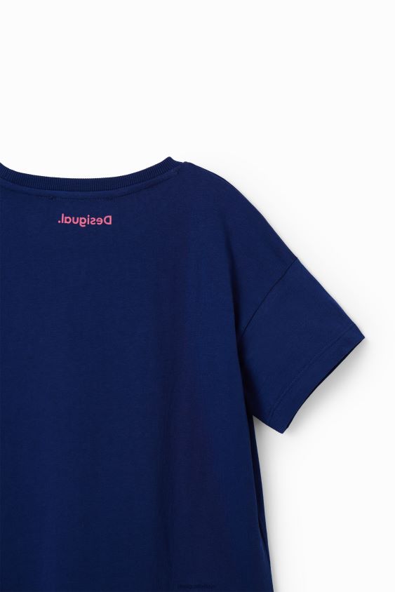 Desigual mergina blizgučiais puošti širdies marškinėliai apranga S606BV1755