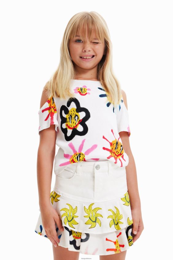 Desigual mergina iškirpti saulės marškinėliai apranga S606BV1878