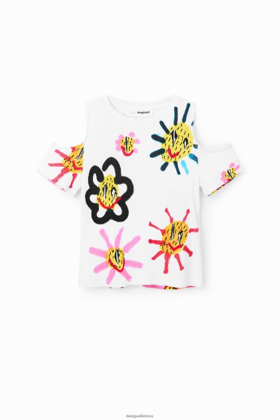 Desigual mergina iškirpti saulės marškinėliai apranga S606BV1878
