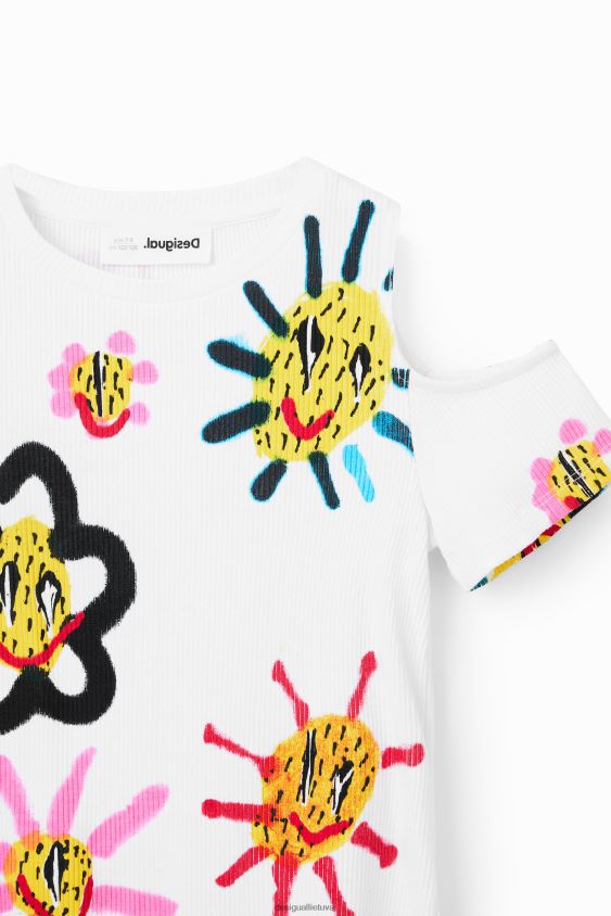 Desigual mergina iškirpti saulės marškinėliai apranga S606BV1878