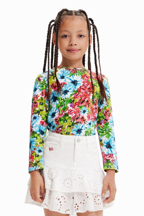 Desigual mergina marškinėliai su gėlėmis apranga S606BV1871