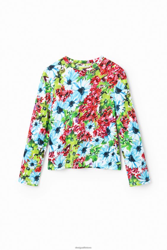 Desigual mergina marškinėliai su gėlėmis apranga S606BV1871