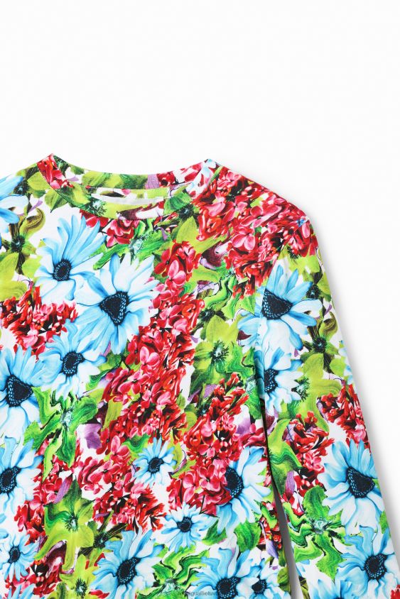 Desigual mergina marškinėliai su gėlėmis apranga S606BV1871