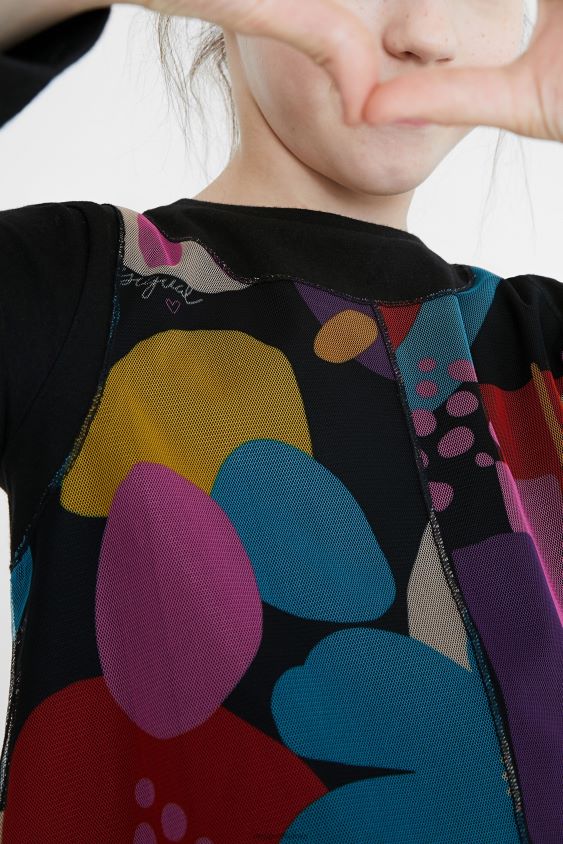 Desigual mergina tiulio rašto marškinėliai apranga S606BV1802