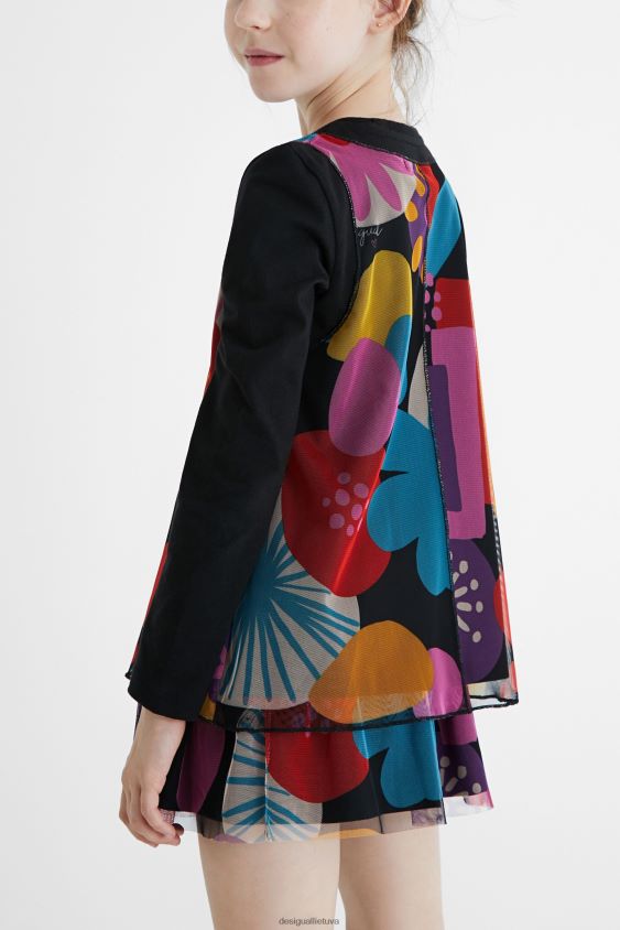 Desigual mergina tiulio rašto marškinėliai apranga S606BV1802