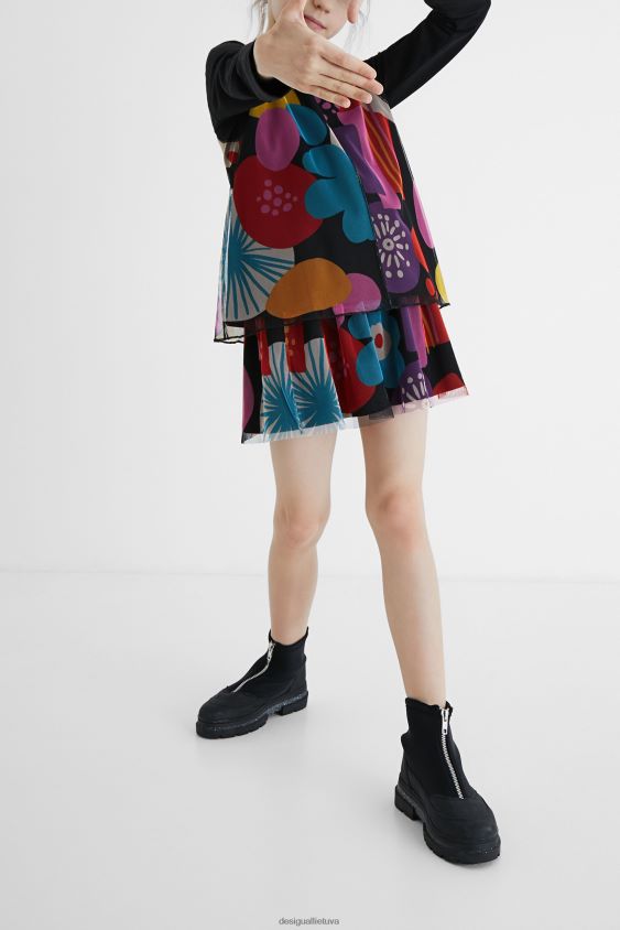Desigual mergina tiulio rašto marškinėliai apranga S606BV1802