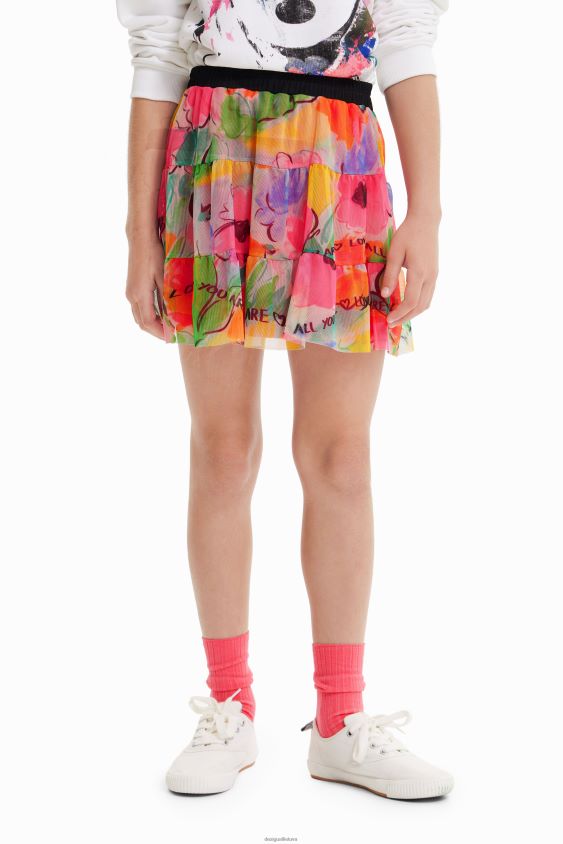 Desigual mergina Gėlėtas tiulio mini sijonas apranga S606BV1800