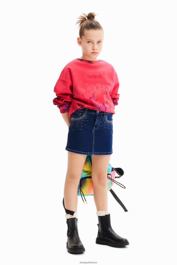Desigual mergina Kalnų krištolinis džinsinis mini sijonas apranga S606BV1712