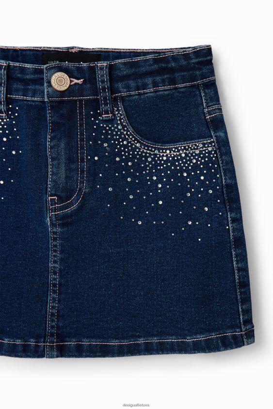 Desigual mergina Kalnų krištolinis džinsinis mini sijonas apranga S606BV1712