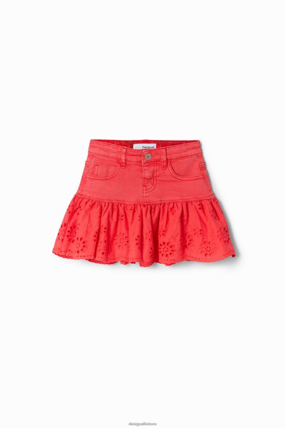 Desigual mergina blizgus raukinis džinsinis mini sijonas apranga S606BV1709