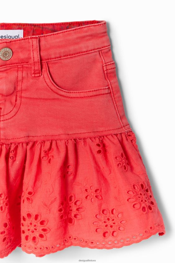 Desigual mergina blizgus raukinis džinsinis mini sijonas apranga S606BV1709