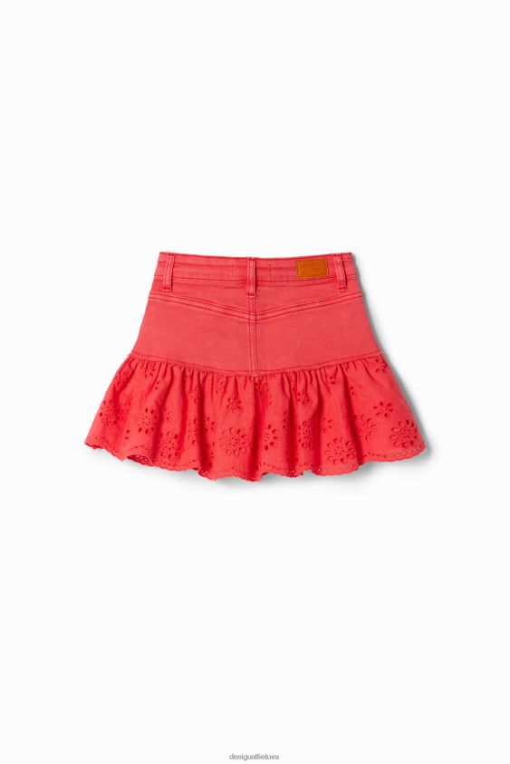 Desigual mergina blizgus raukinis džinsinis mini sijonas apranga S606BV1709