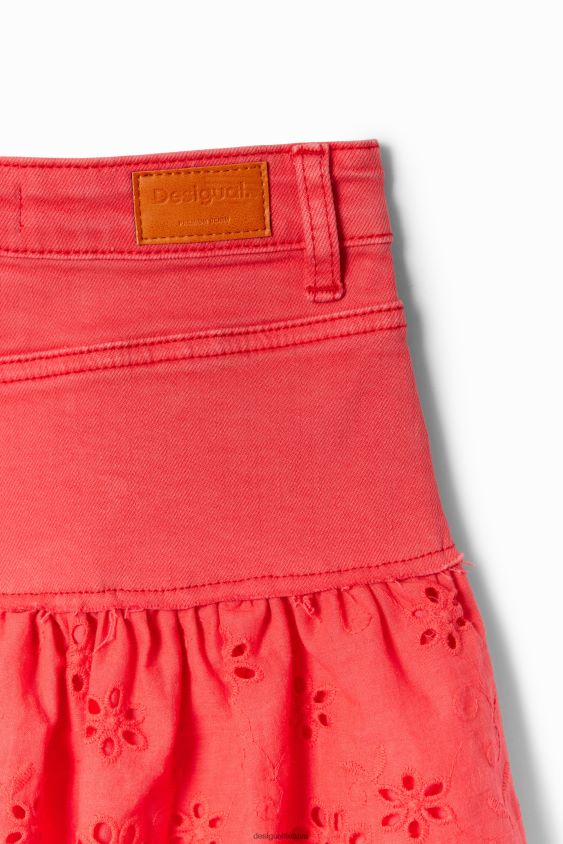 Desigual mergina blizgus raukinis džinsinis mini sijonas apranga S606BV1709