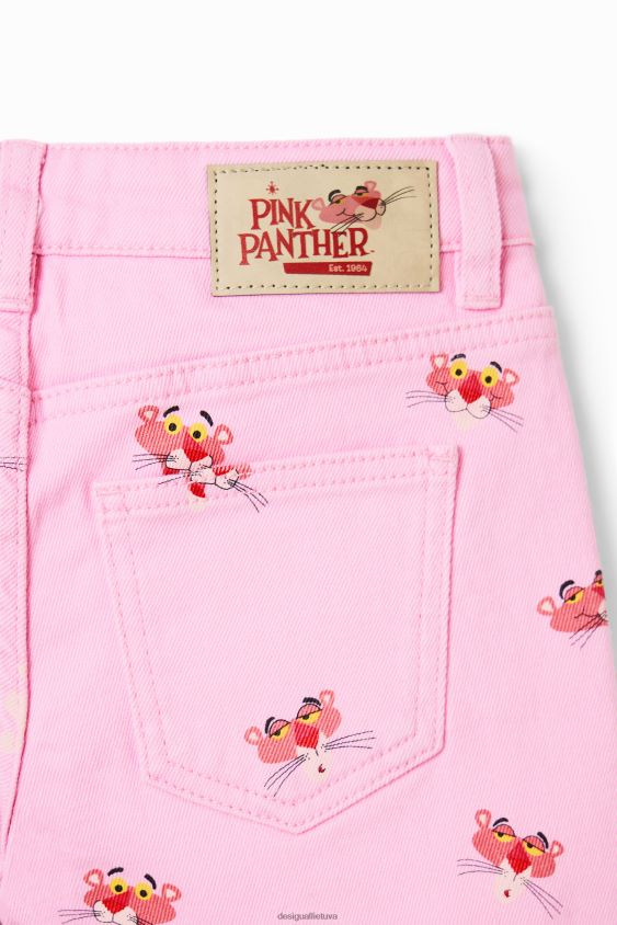Desigual mergina rožiniai panther džinsiniai šortai apranga S606BV1884