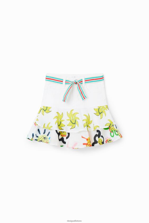 Desigual mergina saulės raukinis džinsinis mini sijonas apranga S606BV1815