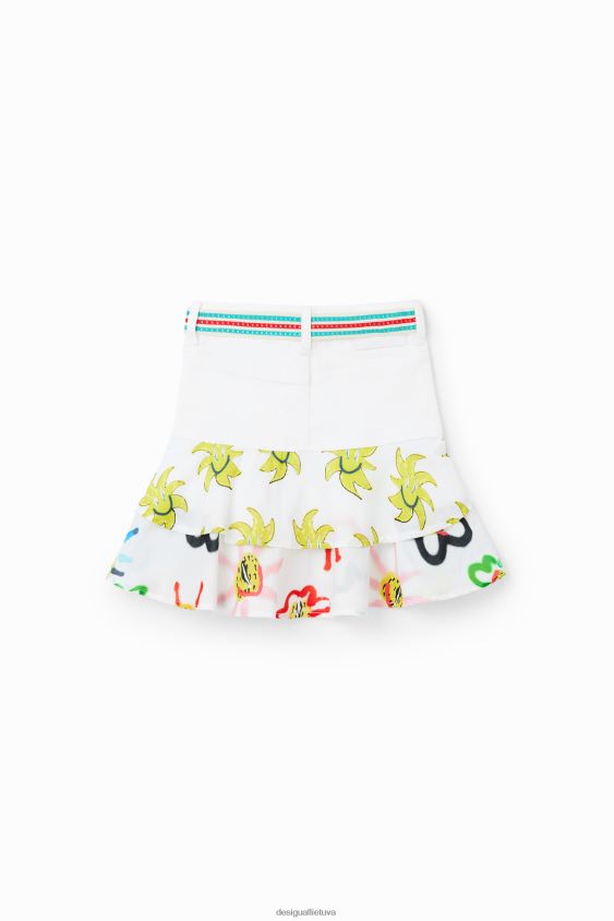 Desigual mergina saulės raukinis džinsinis mini sijonas apranga S606BV1815