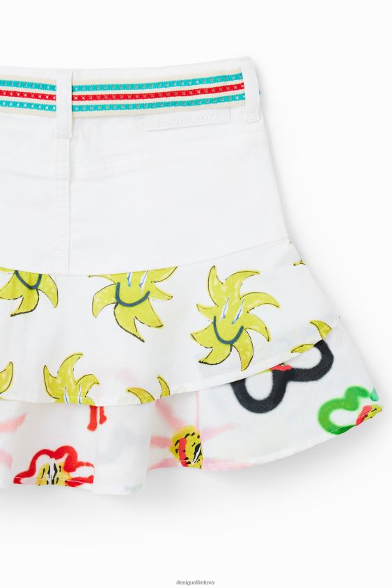 Desigual mergina saulės raukinis džinsinis mini sijonas apranga S606BV1815