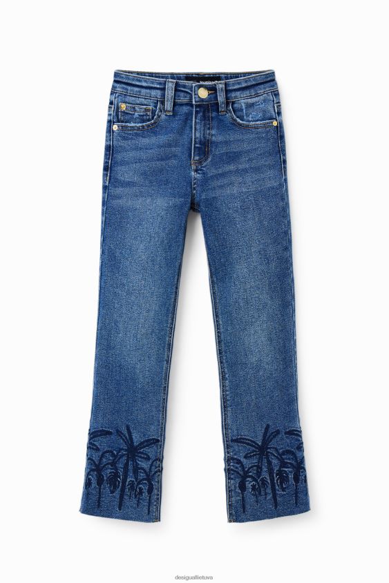 Desigual mergina siuvinėti ilgi, platėjantys džinsai apranga S606BV1854