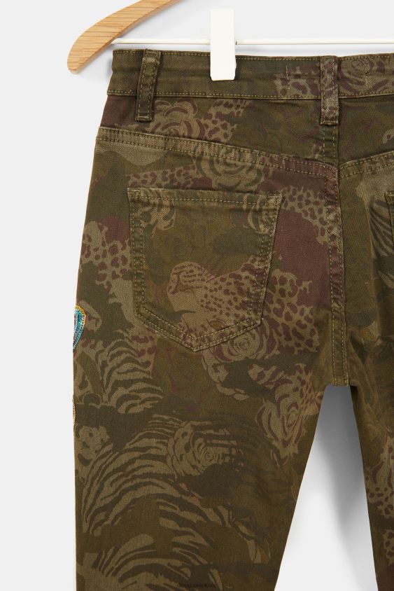 Desigual mergina tiesios siuvinėtos rašto kelnės apranga S606BV1887