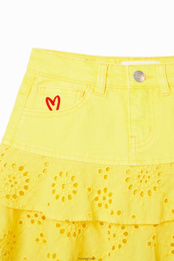Desigual mergina šveicariško siuvinėjimo mini sijonas apranga S606BV1787