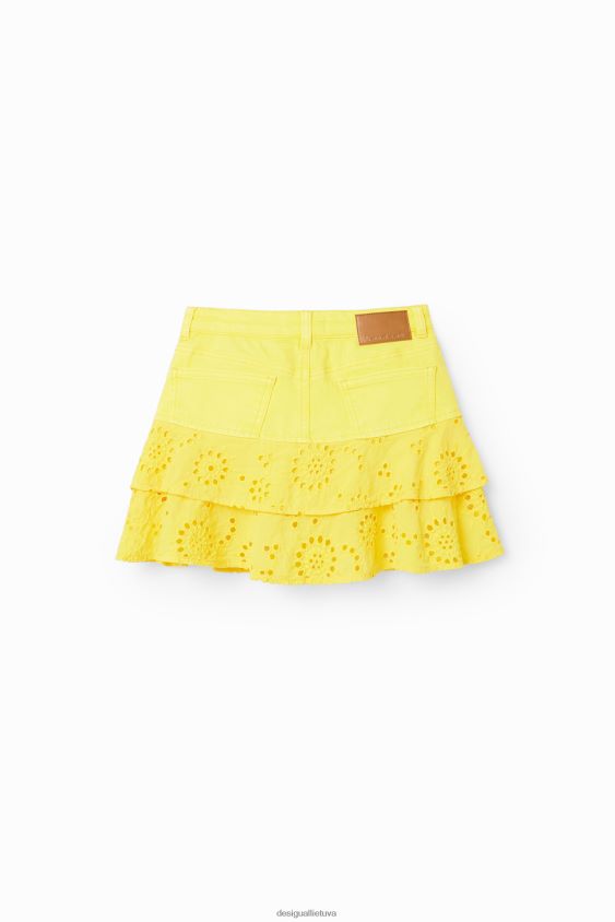 Desigual mergina šveicariško siuvinėjimo mini sijonas apranga S606BV1787