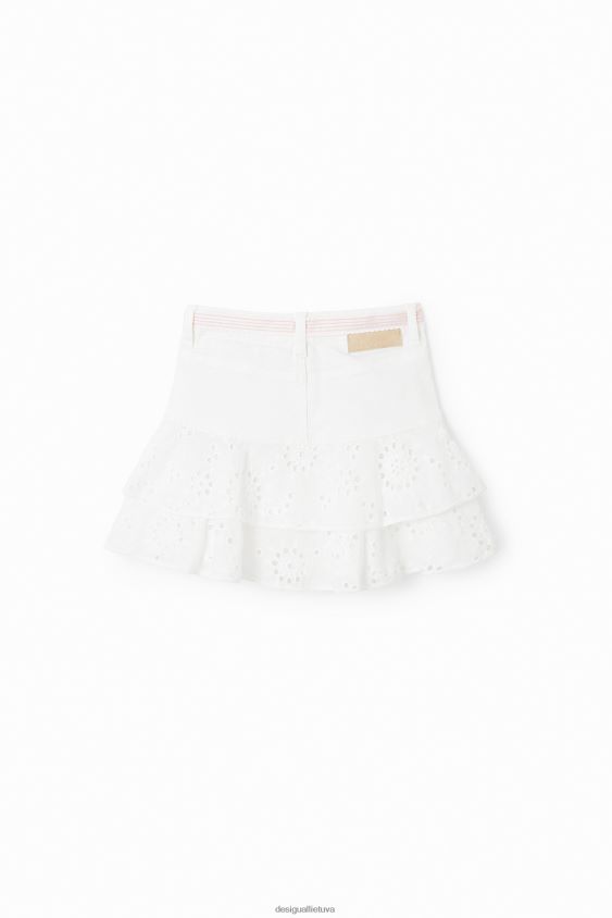 Desigual mergina šveicariško siuvinėjimo mini sijonas apranga S606BV1826