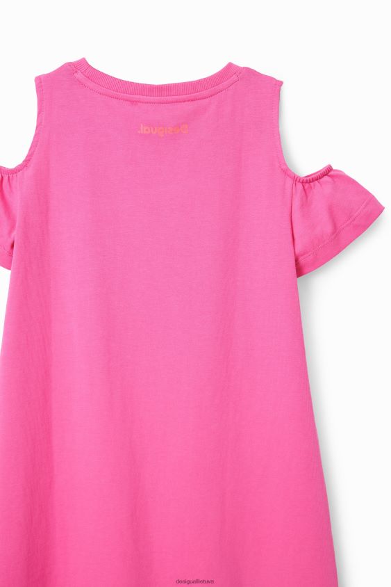 Desigual mergina širdele iškirpta marškinėlių suknelė apranga S606BV1846