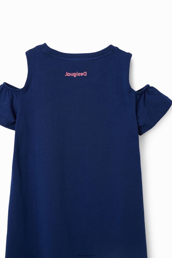 Desigual mergina širdele iškirpta marškinėlių suknelė apranga S606BV1865