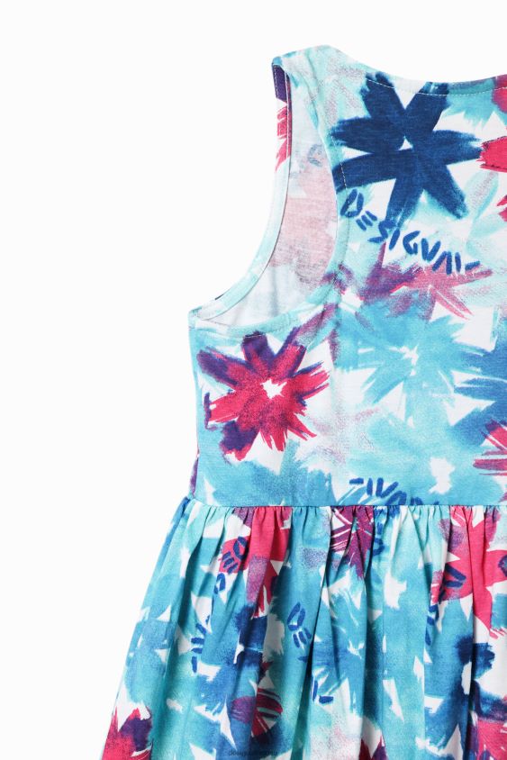 Desigual mergina trumpa akvarelinė gėlėta suknelė apranga S606BV1817