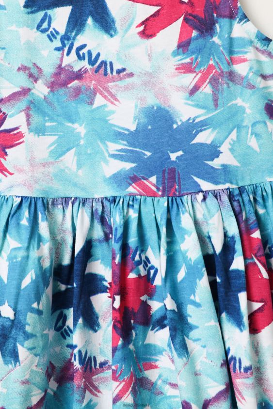 Desigual mergina trumpa akvarelinė gėlėta suknelė apranga S606BV1817