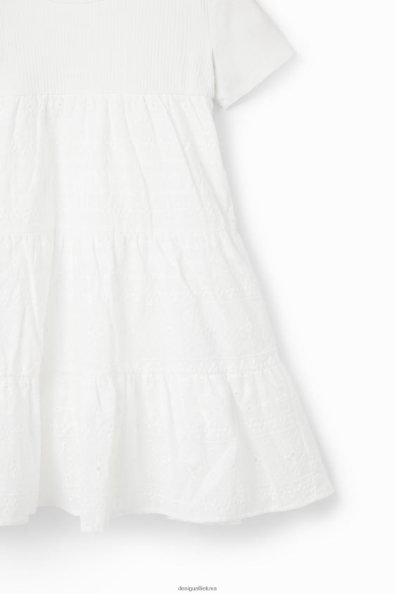 Desigual mergina Šveicariško siuvinėjimo kombinuota suknelė apranga S606BV1155
